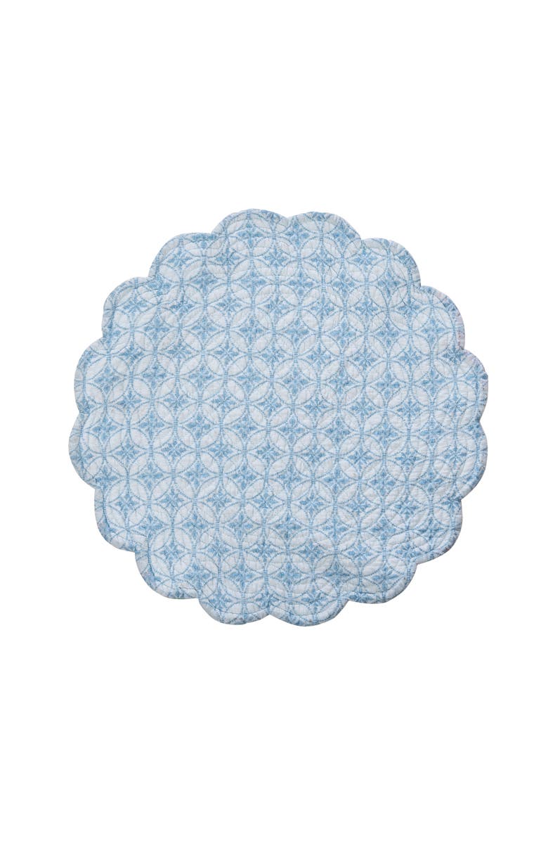 C&F Home Paradise Coast Round Placemats Set of 6, 17", Alternate, color, Blue