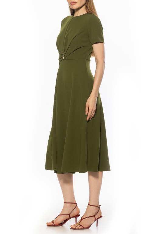 Alexia Admor Xi Gathered Waist Dress In Green