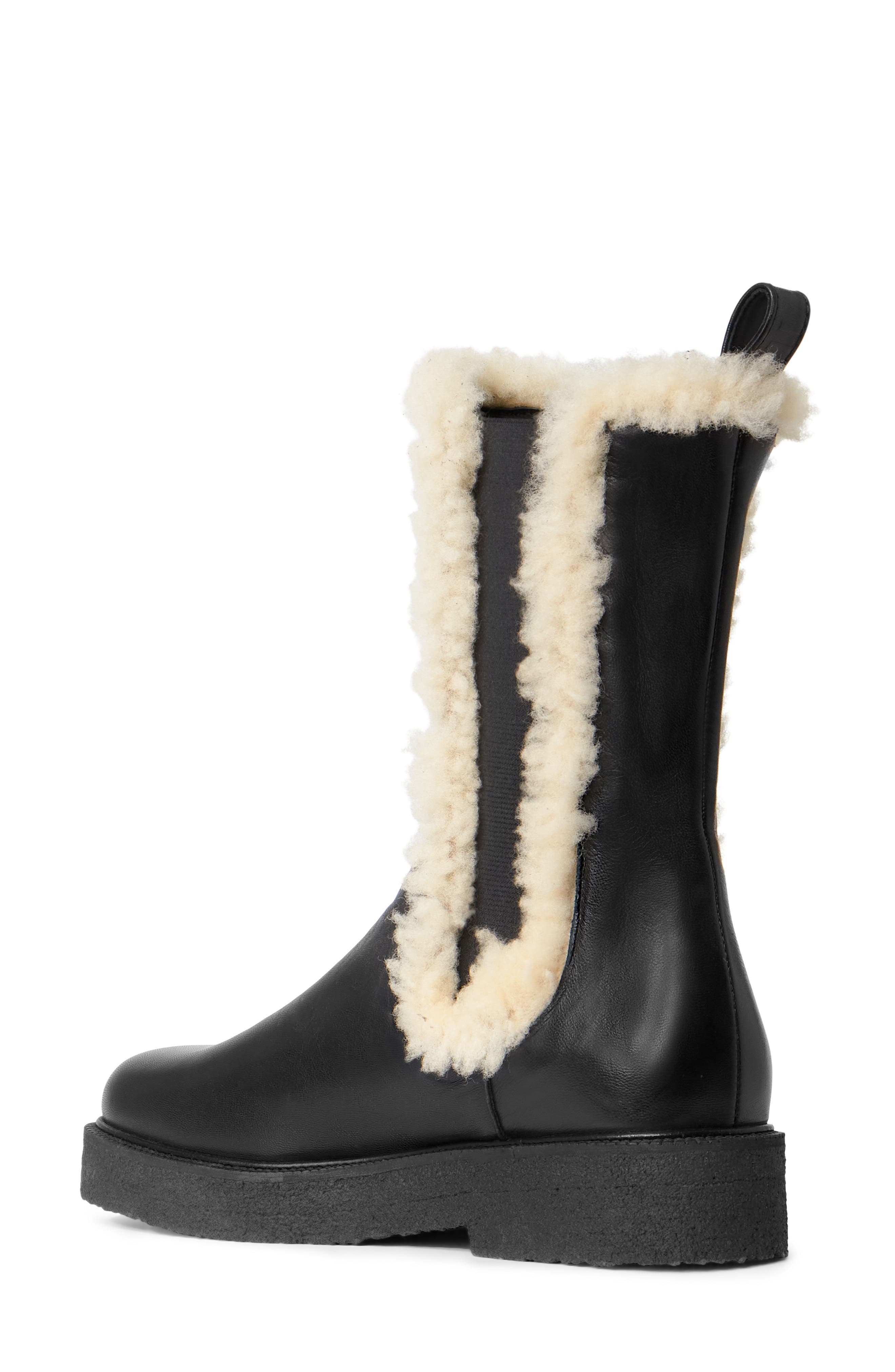 STAUD Palamino Genuine Shearling Chelsea Boot, Alternate, color, 