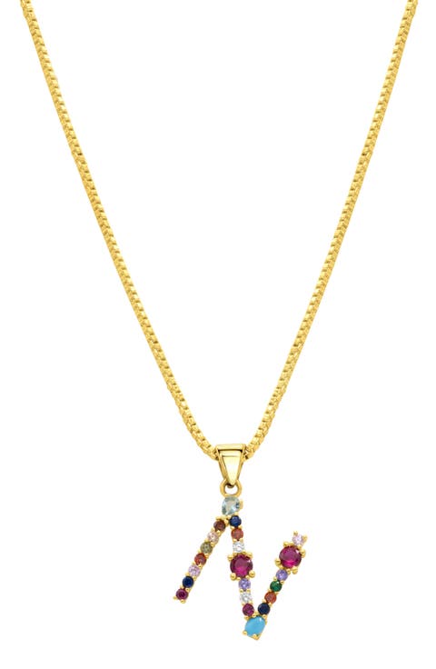 CZ Initial Pendant Necklace