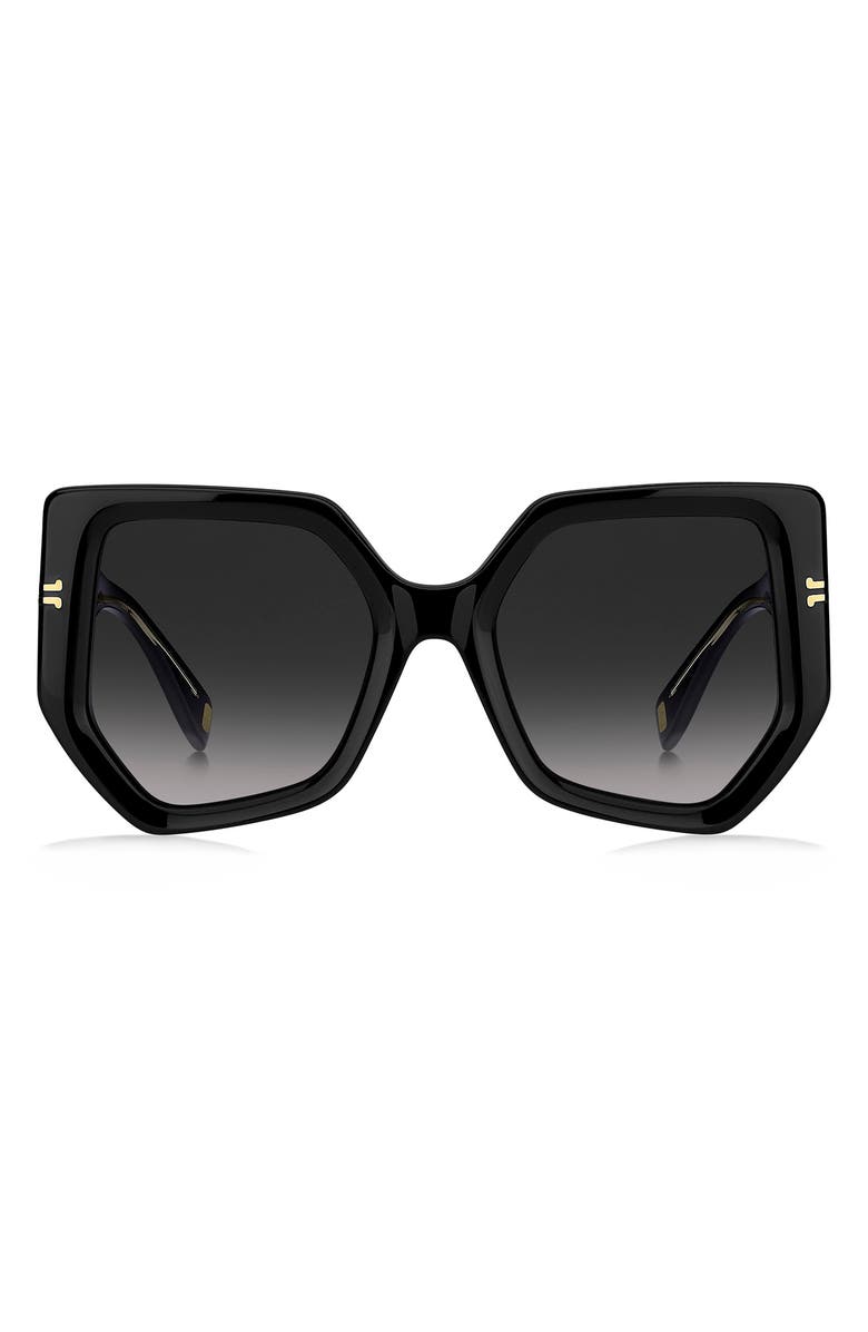 Marc Jacobs Geometric Sunglasses, Main, color, Black / Grey Shaded