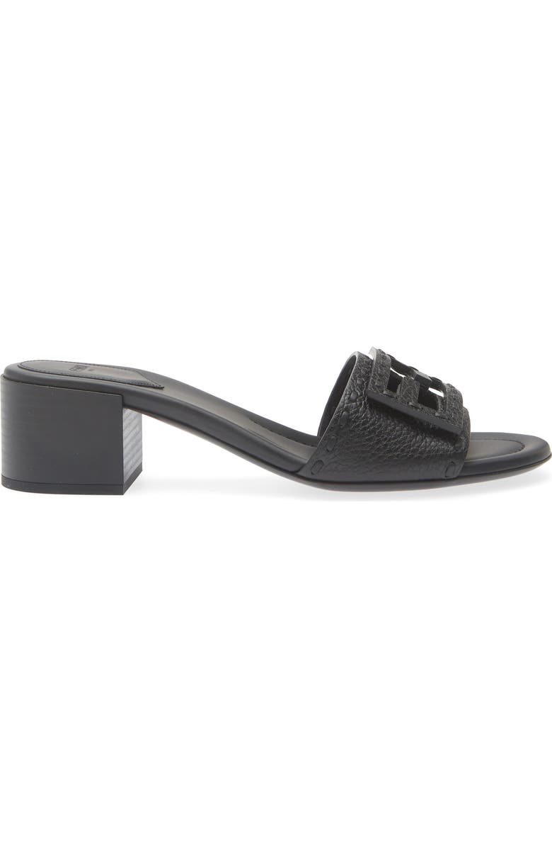Fendi Baguette Slide Sandal, Alternate, color, Nero