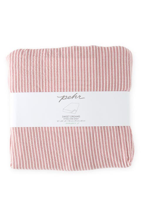 Organic Cotton Seersucker Crib Sheet