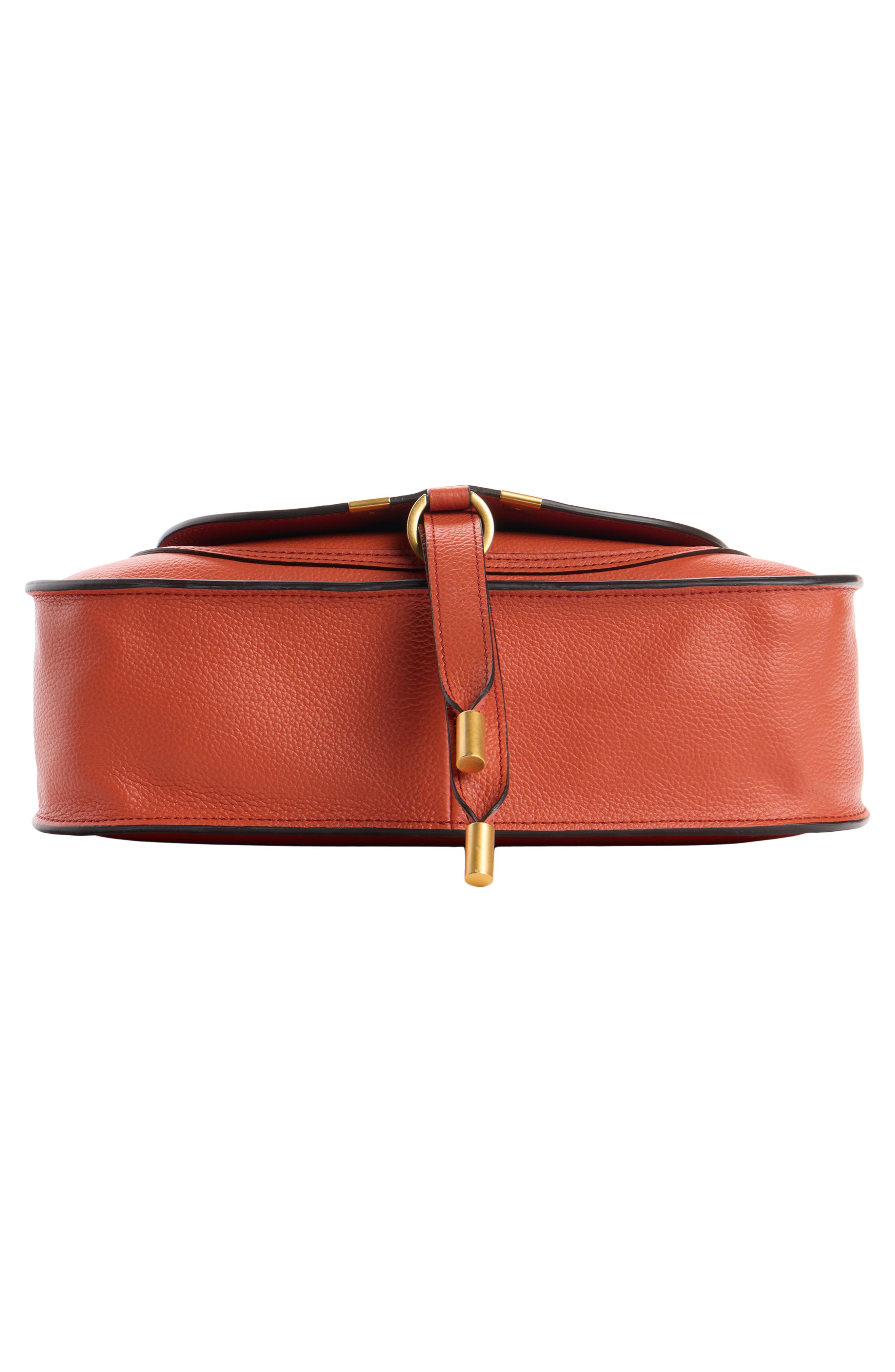 Chloé Small Marcie Leather Satchel, Alternate, color, Crimson Orange