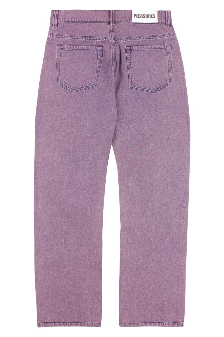 Acid Wash Straight Leg Jeans, Alternate, color, PURPLE