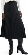 MANGO Check Pleated Midi Skirt