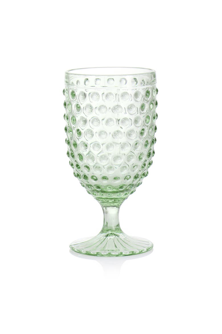 6 Piece 14.2 Ounce Glass Hobnail Goblet Drinkware Set, Alternate, color, Green