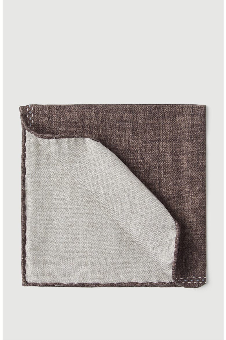 Silk pocket square, Alternate, color, Brown