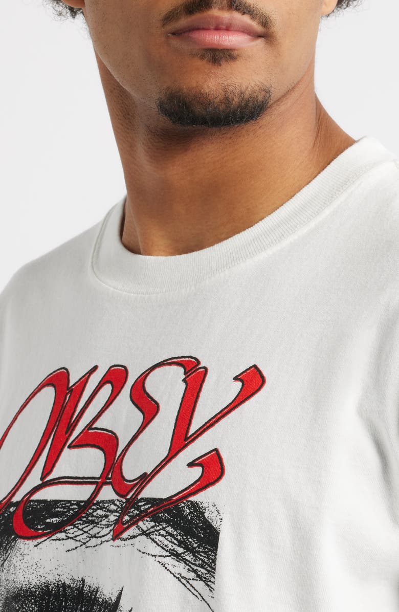 Obey Mid Nite Crisis Cotton Graphic T-Shirt, Alternate, color, Pigment Vintage White