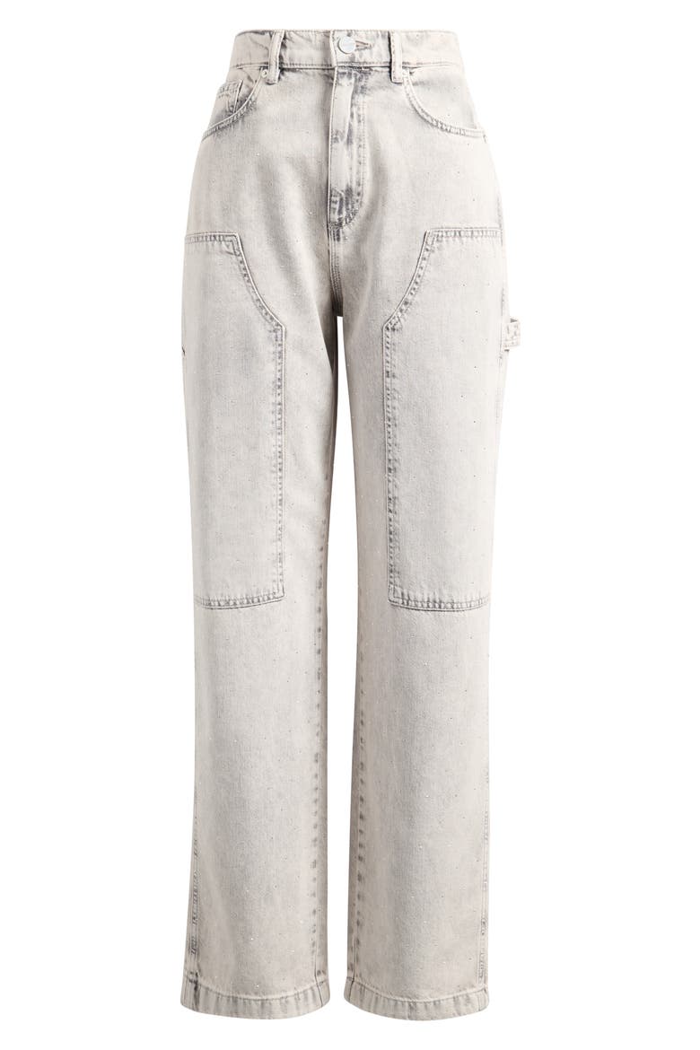 Mia Crystal Carpenter Jeans, Alternate, color, SNOW GREY