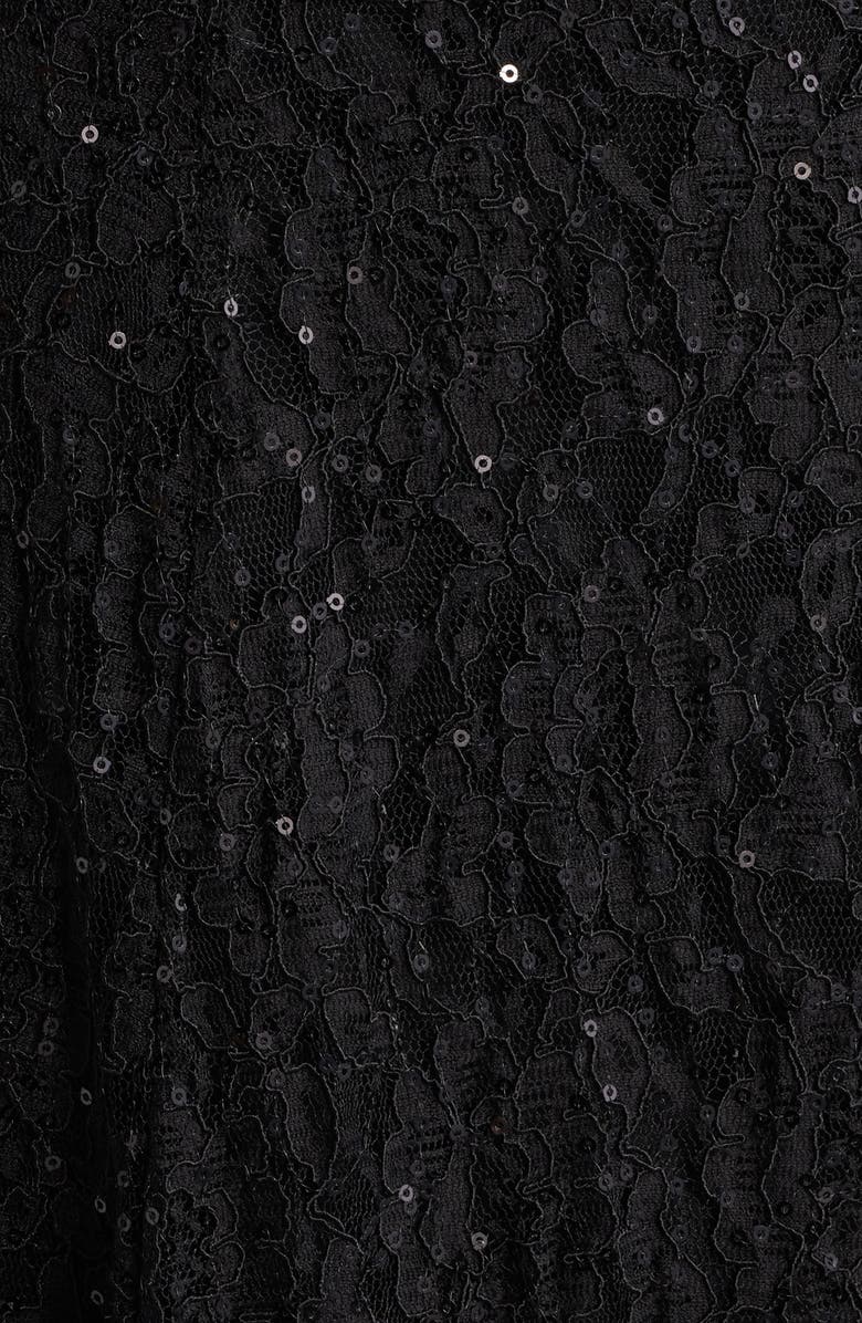 SL FASHIONS Sequin Lace Cocktail Dress, Alternate, color, Black