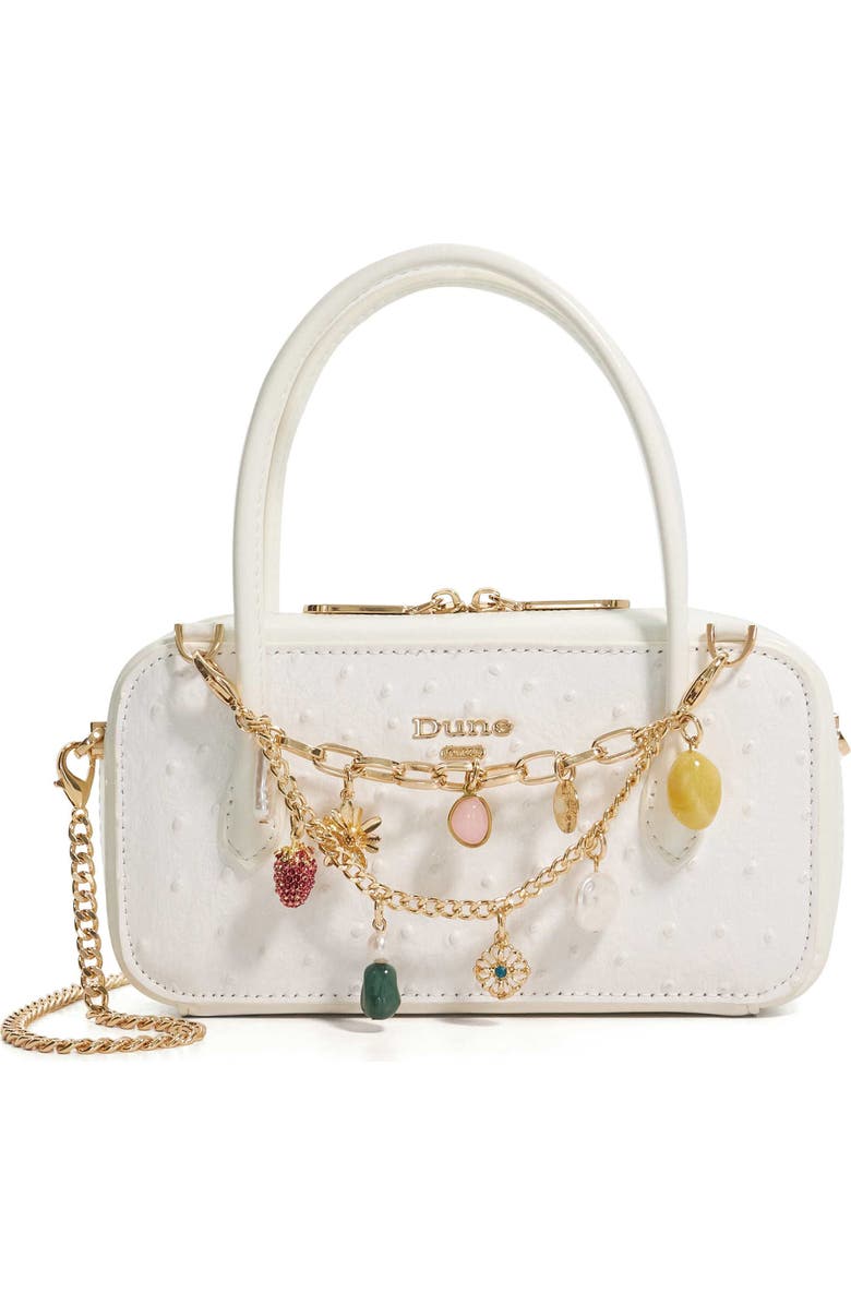 Dune London Song Leather To Handle Bag, Main, color, White