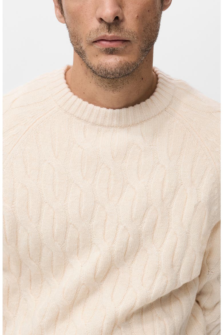 Cable Crewneck Sweater, Alternate, color, ECRU