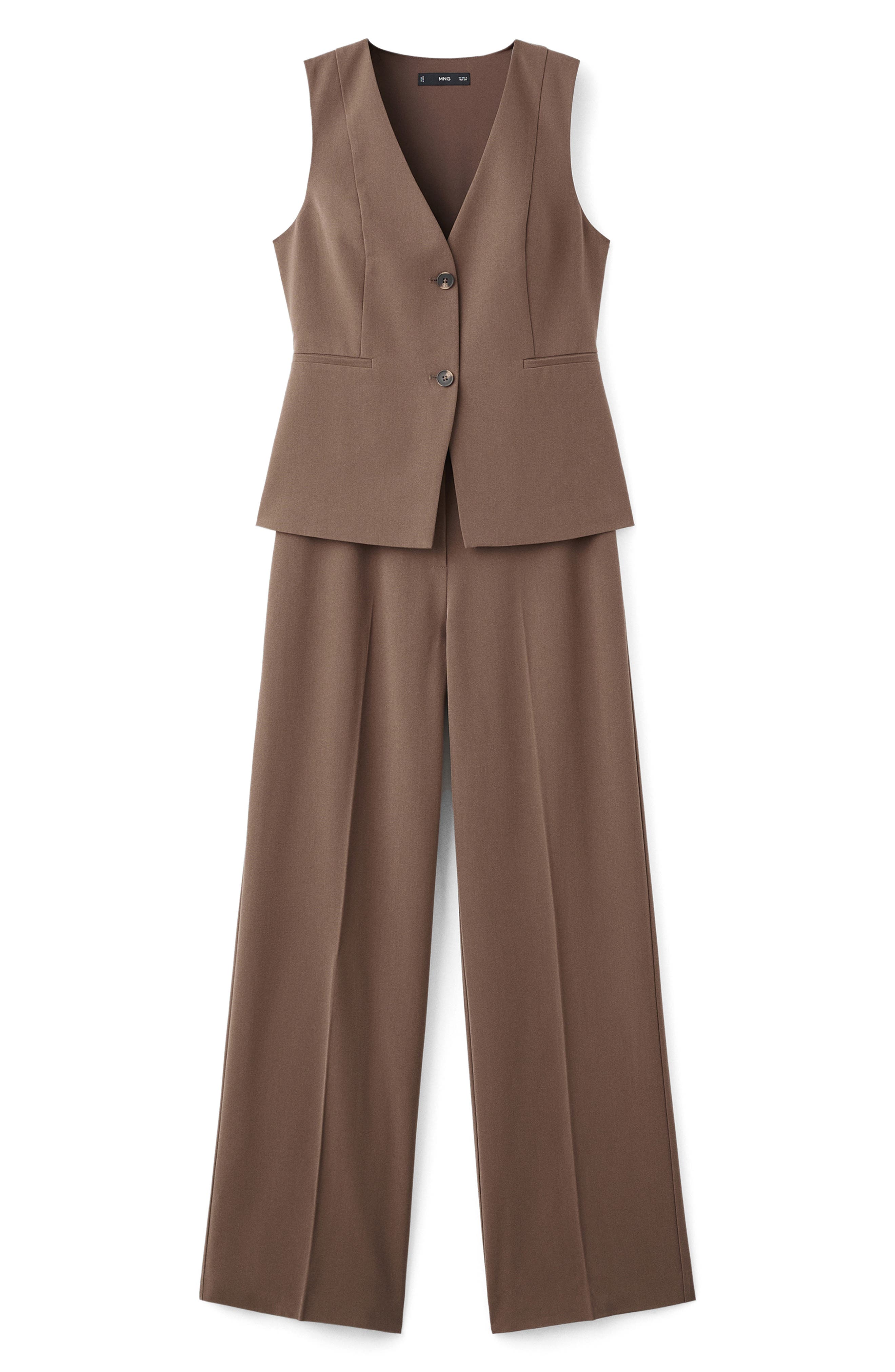 MANGO Sleeveless Wide Leg Jumpsuit