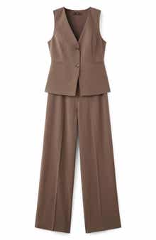 MANGO Sleeveless Wide Leg Jumpsuit