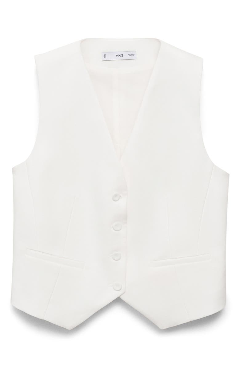 MANGO Suit Vest, Alternate, color, White