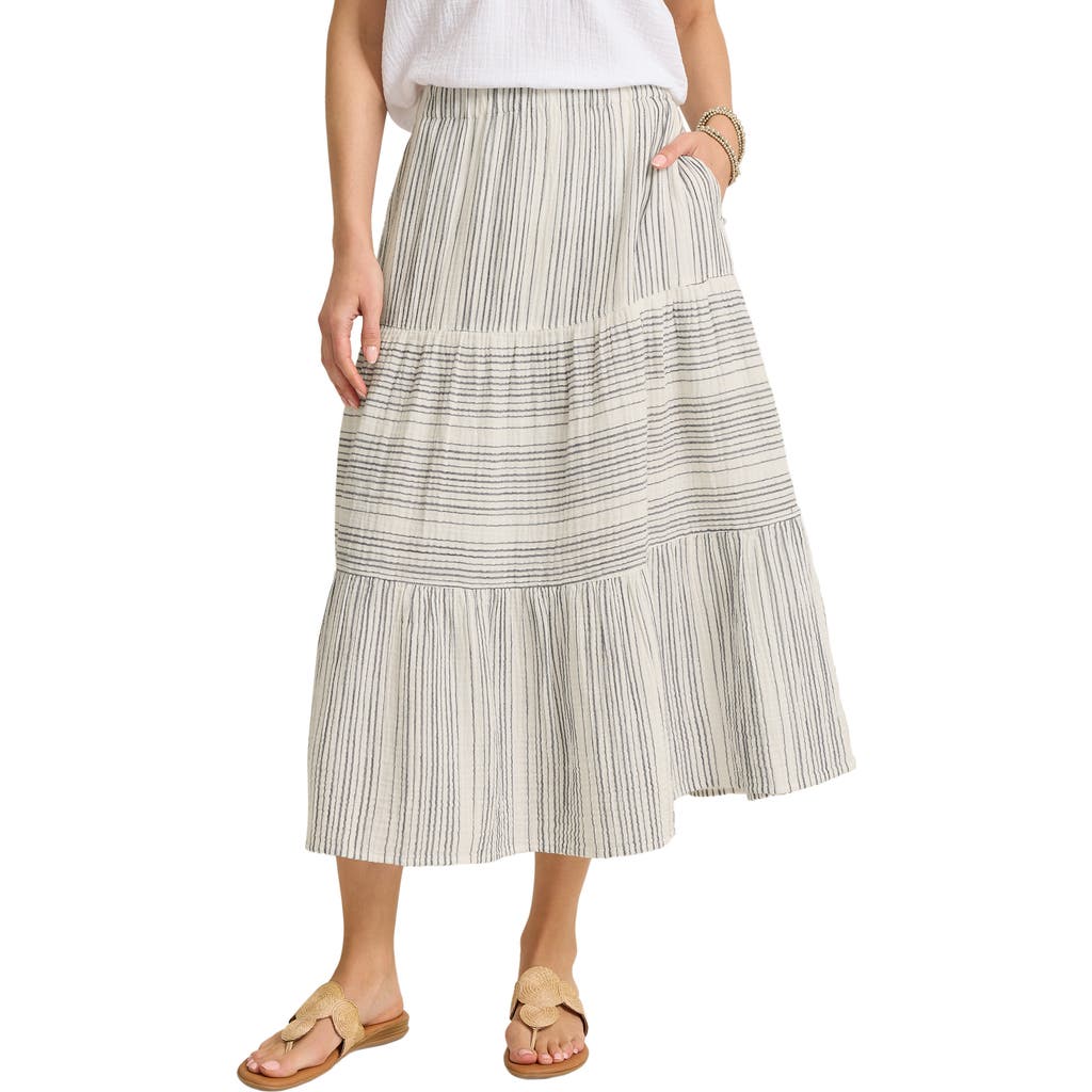 Tommy Bahama Luminous Tide Cotton Tiered Midi Skirt