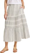 Tommy Bahama Luminous Tide Cotton Tiered Midi Skirt