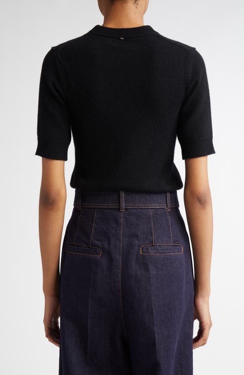 Sportmax Wool-cashmere No Drama Short-sleeve Sweater In Black