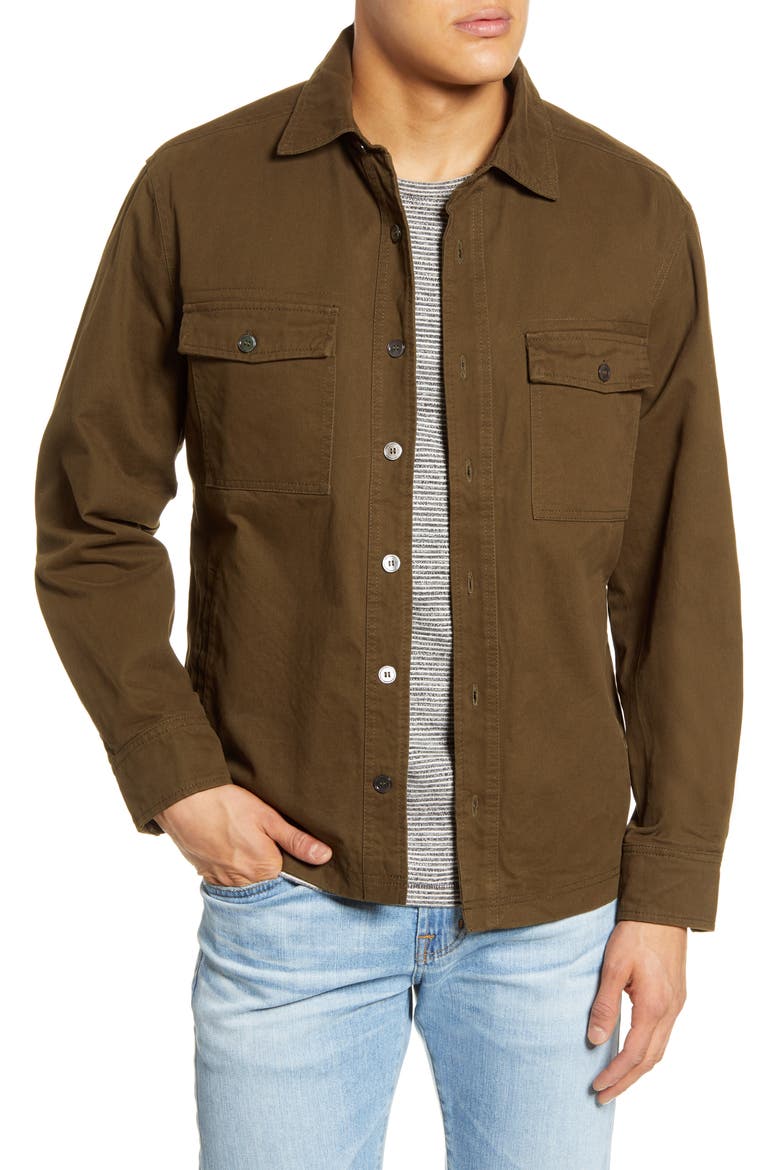 Regular Fit Cotton Shirt Jacket, Main, color, IMMOVABLE OBJECT