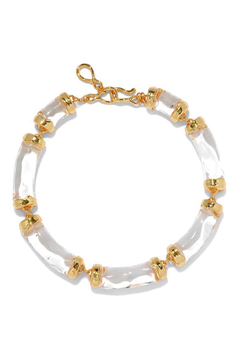 Liquid Lucite® Pillow Link Necklace, Main, color, CLEAR/ GOLD