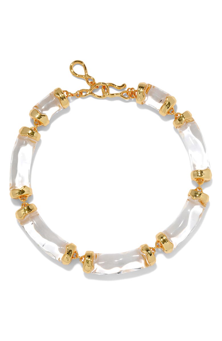 Alexis Bittar Liquid Lucite<sup>®</sup> Pillow Link Necklace, Main, color, Clear/ Gold