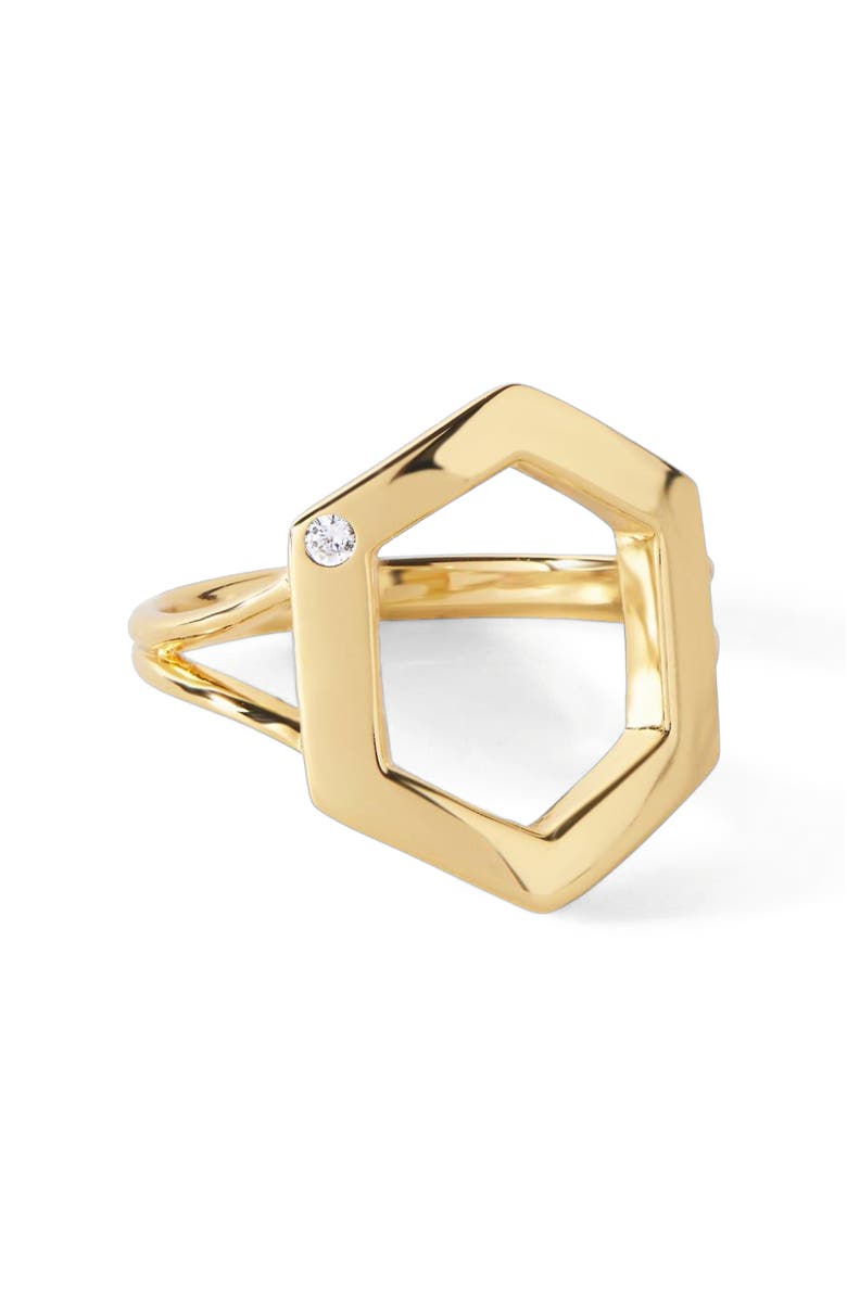 Ora Ana The Danielle Ring, Main, color, Gold/White  Cz