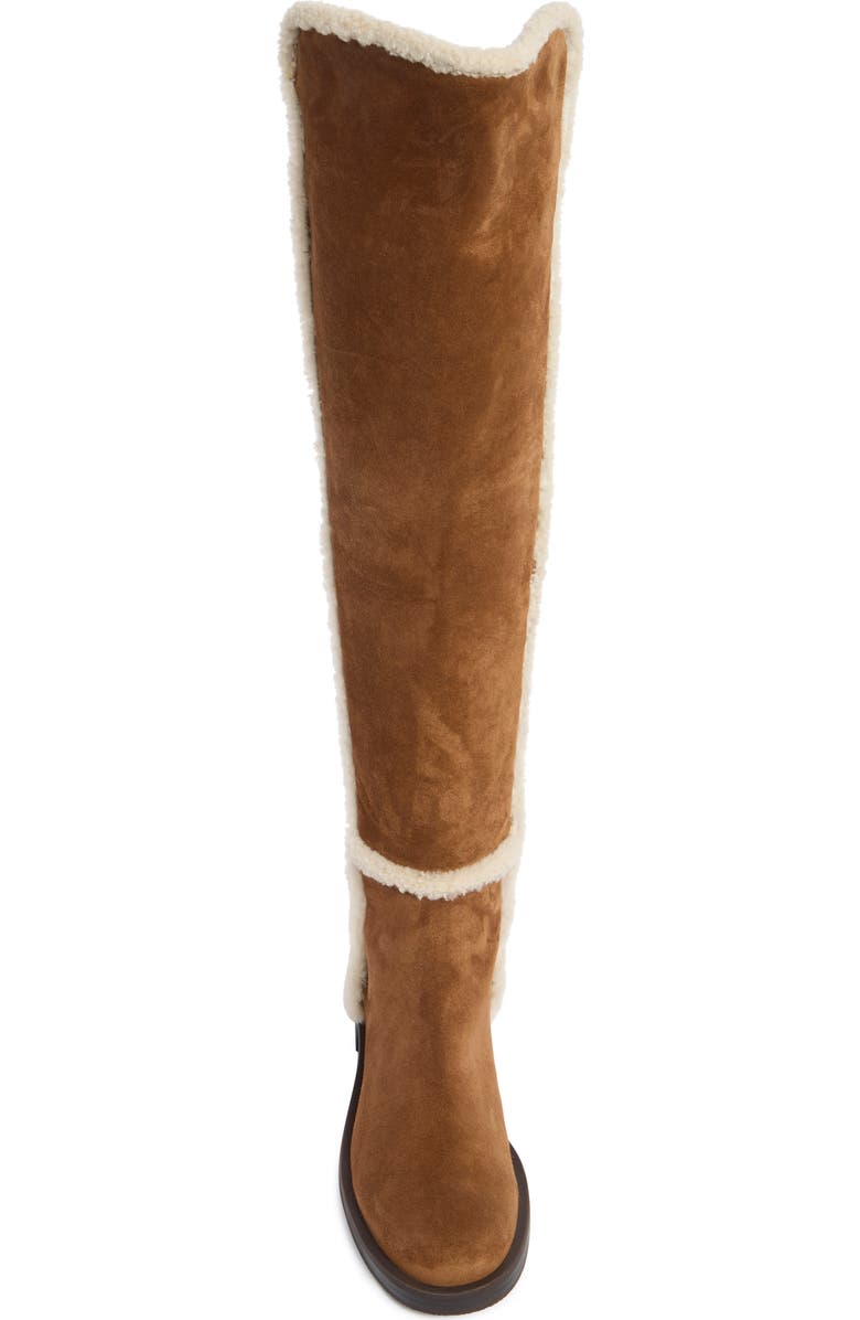 Stuart Weitzman Bold Genuine Shearling Over the Knee Boot, Alternate, color, Deep Coffee/ Nat/ Deep Coffee