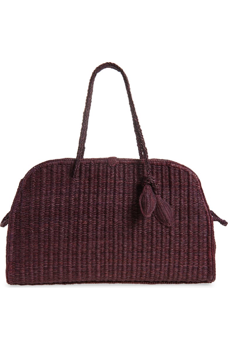 Jacquemus Le Grand Turismo Raffia Bowling Bag, Main, color, Brown 850