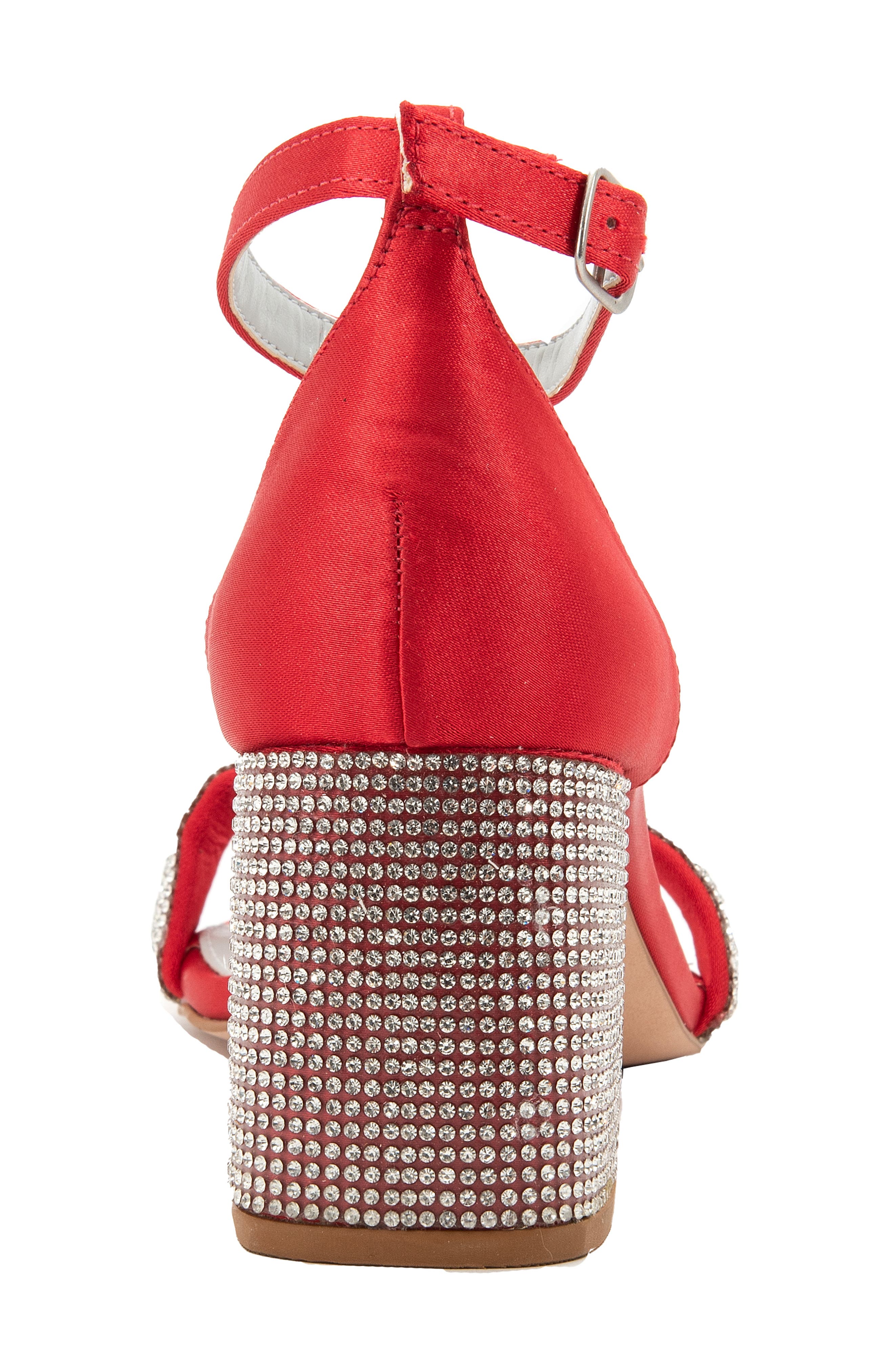 Icon Evening Sandal, Alternate, color, RED SATIN