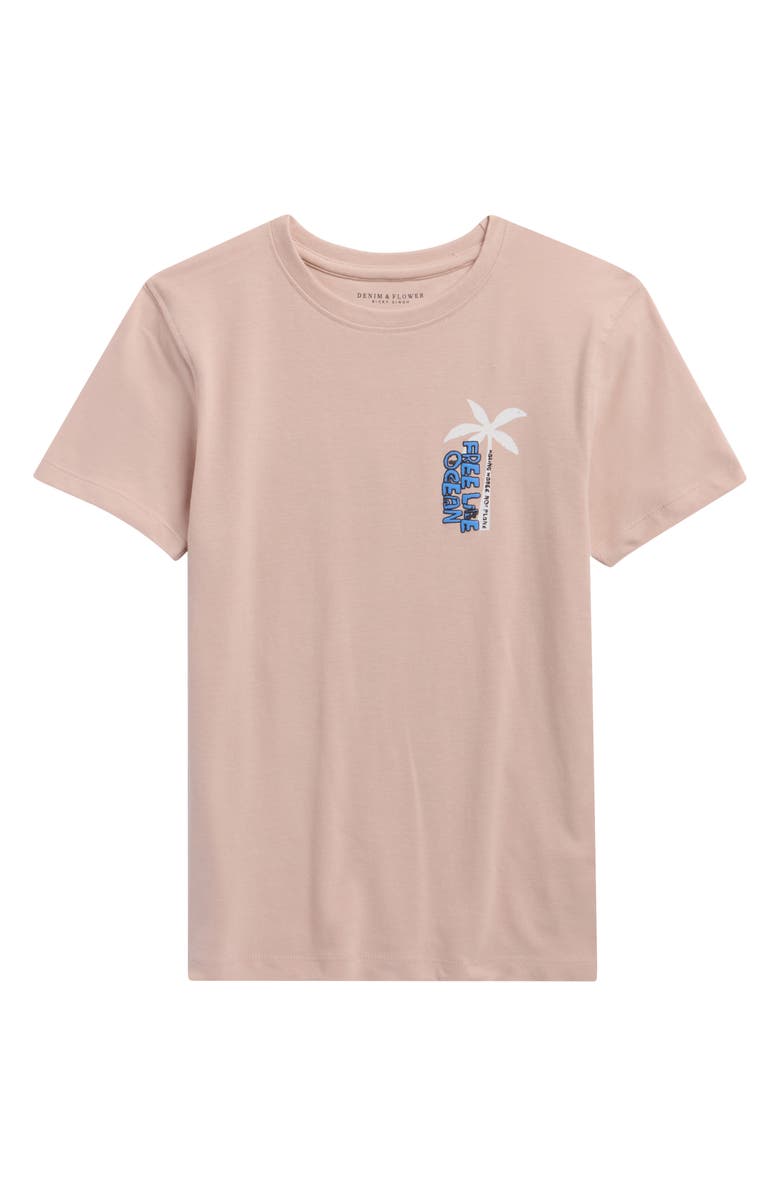 DENIM AND FLOWER Kids' Ocean Runners Graphic T-Shirt, Main, color, Rose