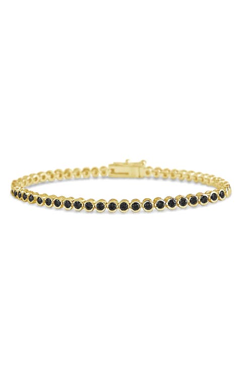 Helene 14k Gold Plated Cubic Zirconia Bezel Eternity Bracelet