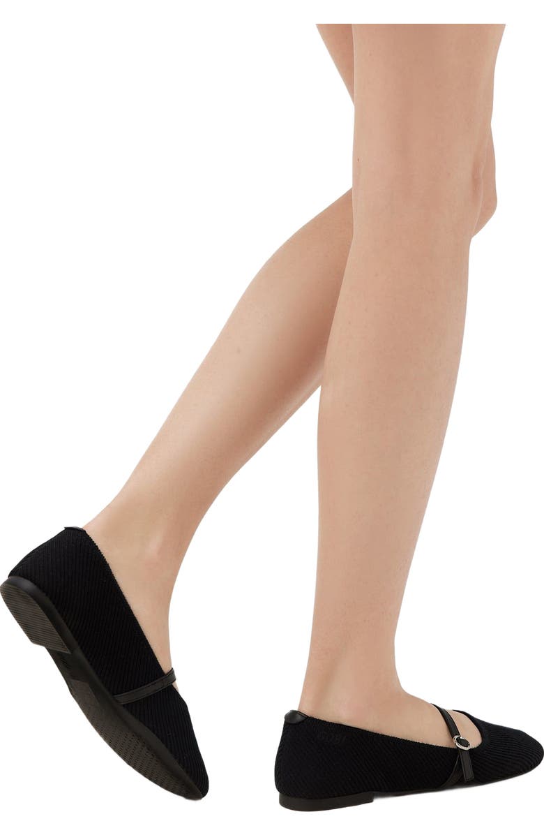 GOBI Mongolian Cashmere Mercerized Wool Cashmere Knitted Ballet Flats, Alternate, color, Black