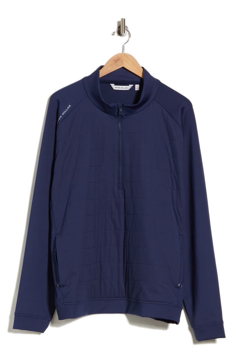 Weld Hybrid Half Zip Pullover, Main, color, NAVY