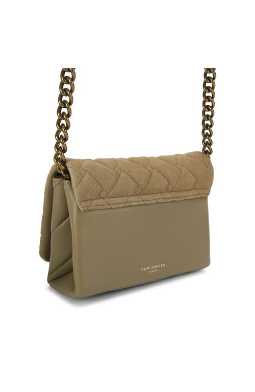 Kurt Geiger London Mini Kensington Quilted Leather Convertible Crossbody Bag In Brown