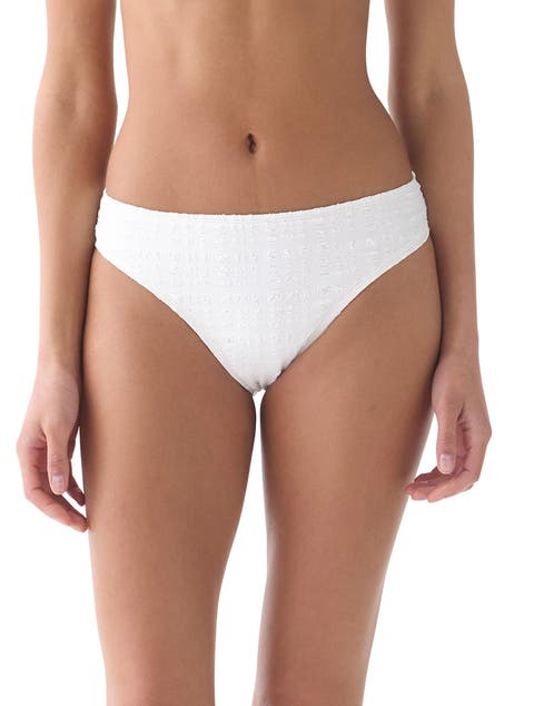 Seersucker High Cut Bikini Swim Bottom Swimsuit