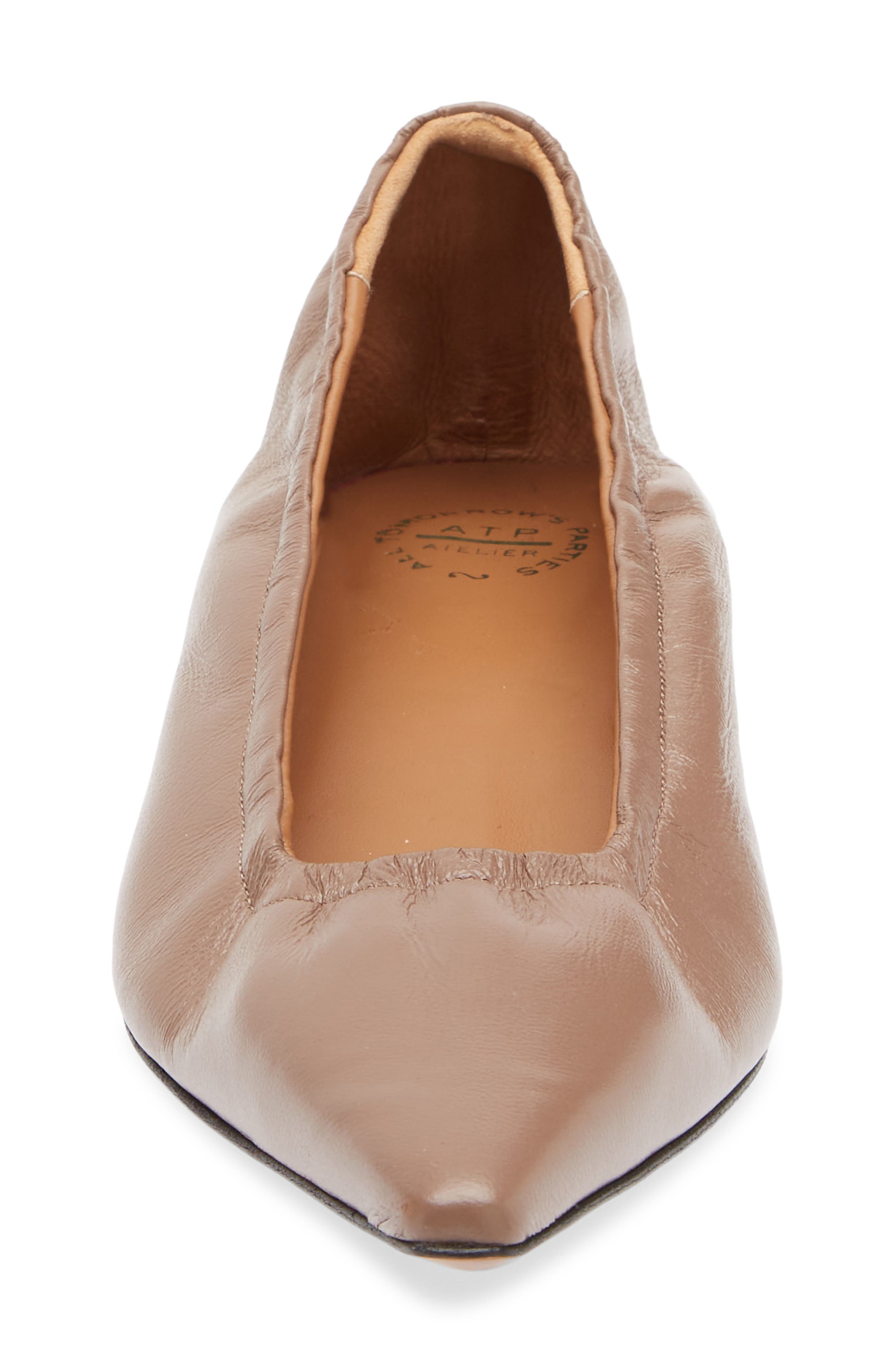 ATP ATELIER Aprica Pointed Toe Flat, Alternate, color, Tahini