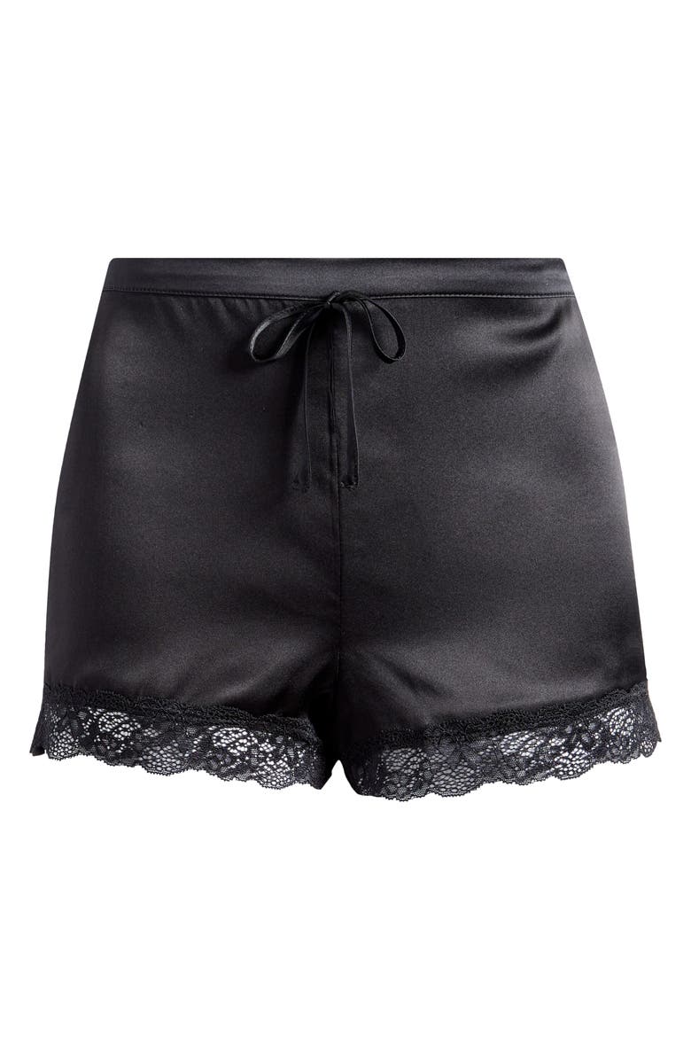 Etam Milky Silk Pajama Shorts, Alternate, color, Black