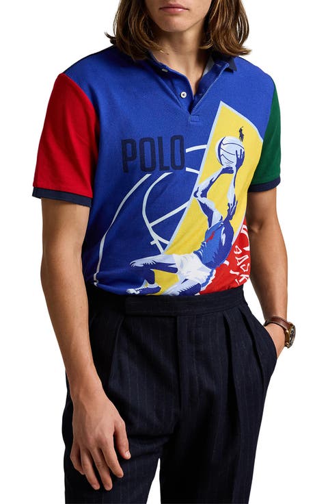 Classic Fit Basketball Mesh Polo