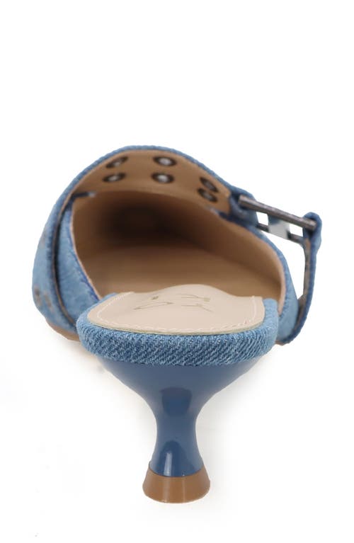 Yoki Kitya Kitten Heel Mule In Denim