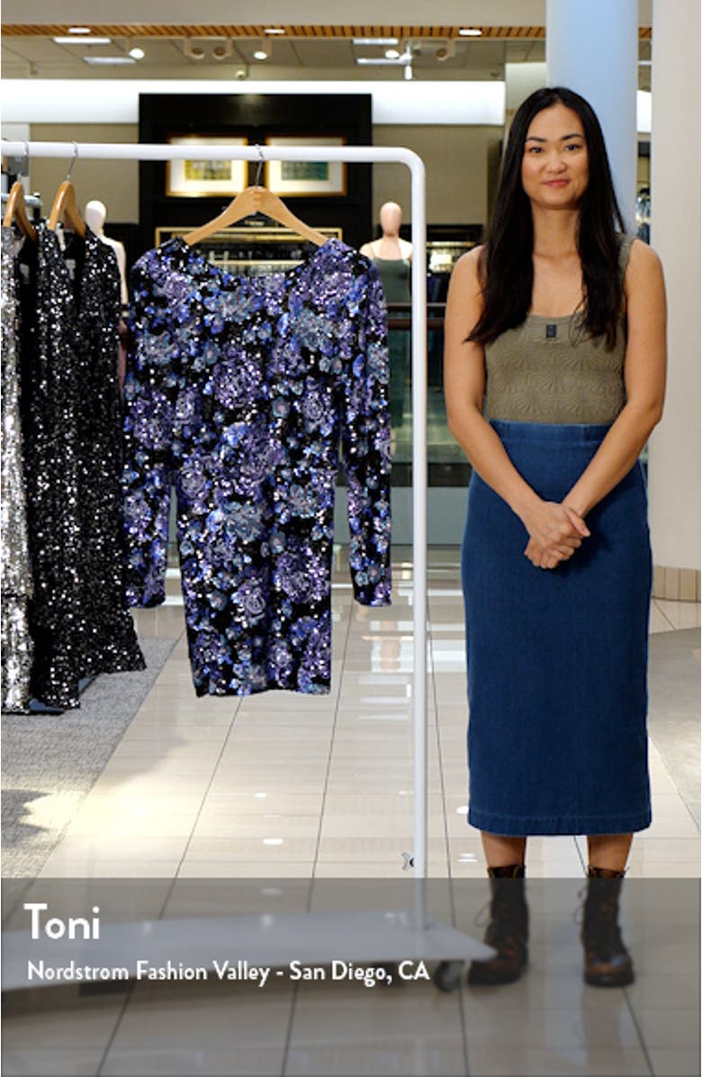 Nathalia Sequin Long Sleeve Cocktail Minidress, sales video thumbnail