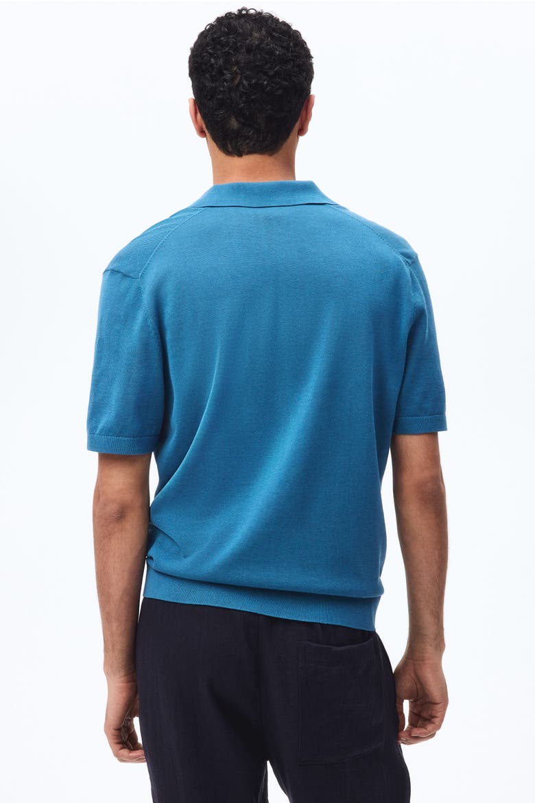 Regular Fit Silk-blend Polo Shirt, Alternate, color, Blue
