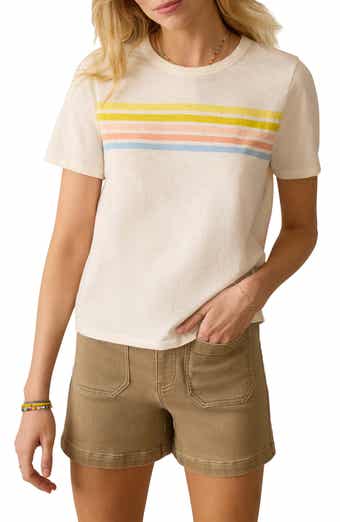 Faherty Sunwashed Essential Stripe Organic Cotton T-Shirt
