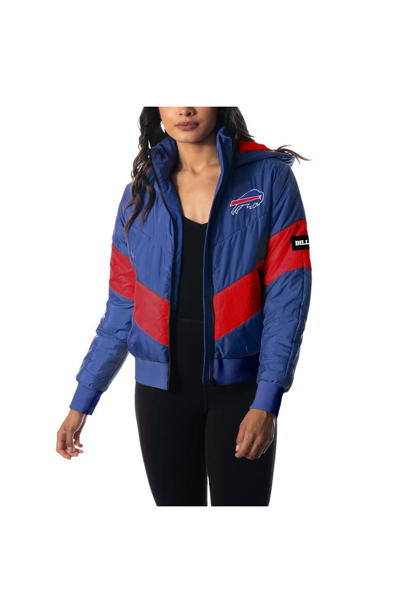 THE WILD COLLECTIVE Women's The Wild Collective  Royal Buffalo Bills Puffer Full-Zip Hoodie, Main, color, Royal