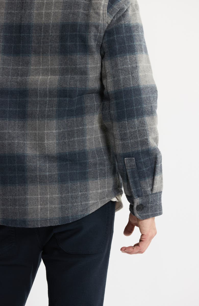 JACHS Plaid Shirt Jacket with Faux Fur Lining, Alternate, color, Blue