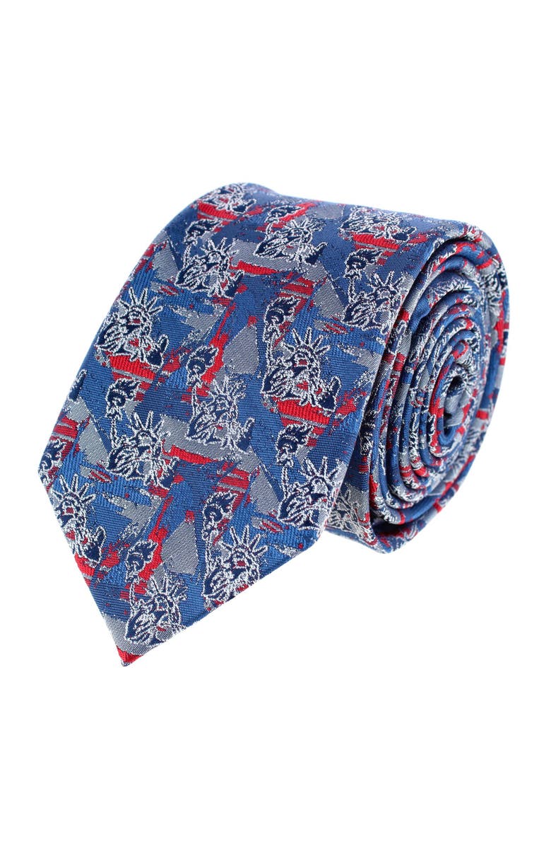 Trafalgar Freedom's Torch Patriotic Silk Novelty Necktie, Main, color, Multiple