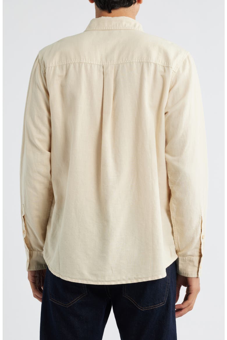 Wesley Linen & Cotton Button-Up Shirt, Alternate, color, NATURAL IVORY