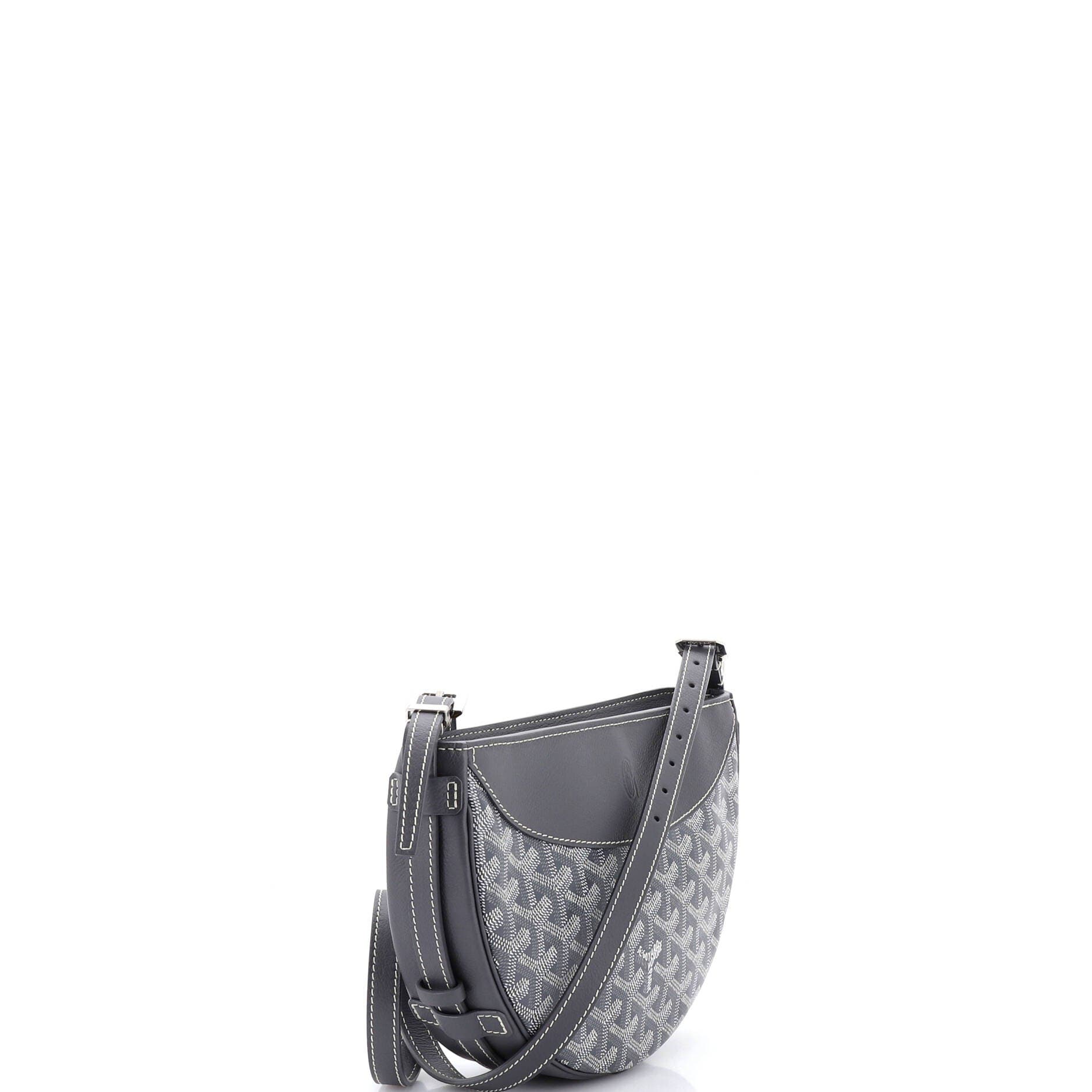 Pre-Owned Goyard Hirondelle Shoulder Bag Coated Canvas and Leather, Alternate, color, Gray