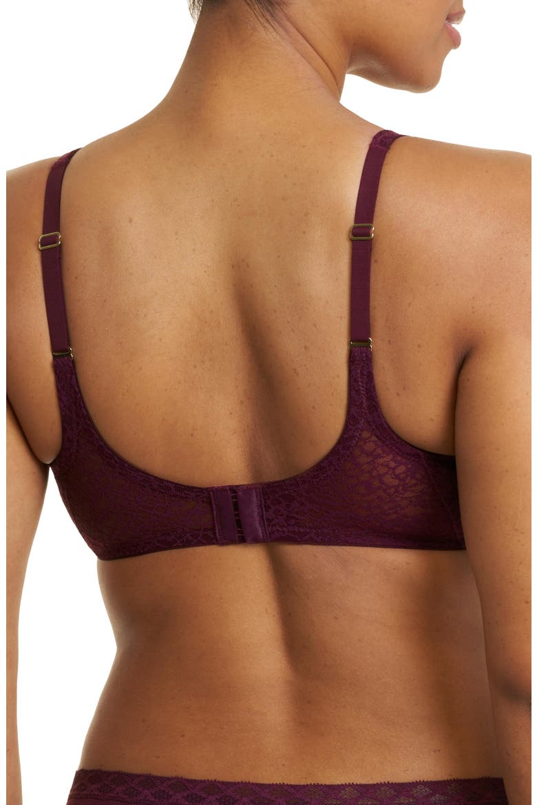 Pretty Smooth Lace Underwire T-Shirt Bra, Alternate, color, Pinot Noir
