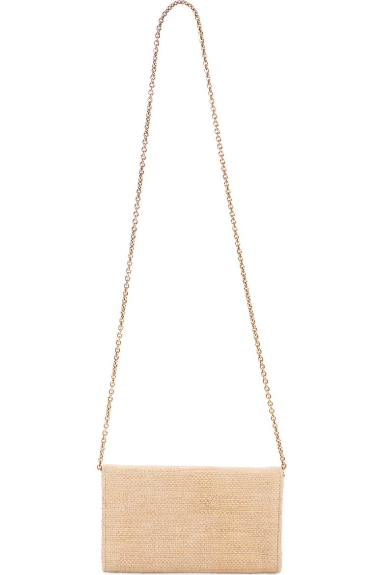 Alternating Color Cursive Chloé Iconic Script Raffia Texture Wallet On a Chain (Women ...